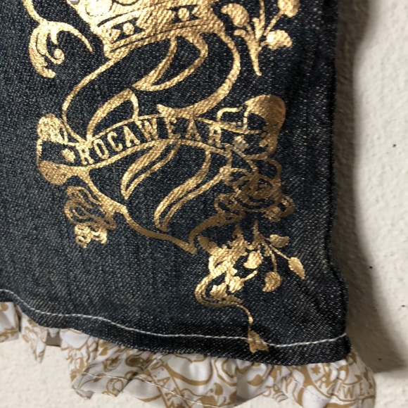 Rocawear Kids Navy and Gold Skirt with ruffle 8 NWOT - Picture 2 of 7